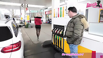 German Teen Slut Gets Interviewed And Fucks At Gas Station