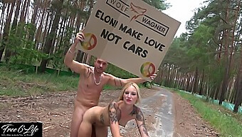 Fucking In Public: A Skinny Blonde Gets Fucked And Swallows A Cumshot