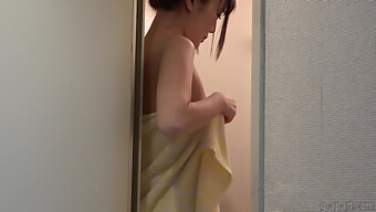 Japanese Teen Sarina Kurokawa Soaks In The Shower On Camera