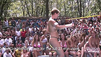 Nude Beauties Compete In A Bikini Show At A Nudist Resort