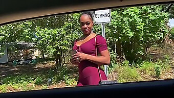 Beautiful Ebony Babe Gives A Blowjob In Public