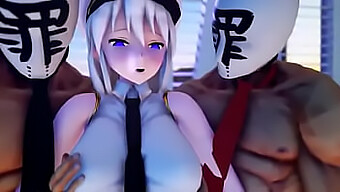 Azurlane สาวอนิเมะ Mmd ชอบหน้าอกใหญ่และเลียควย