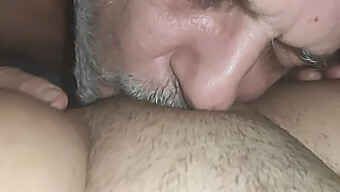 A Young Girl'S Wet And Hairy Pussy Is Devoured By An Old Man